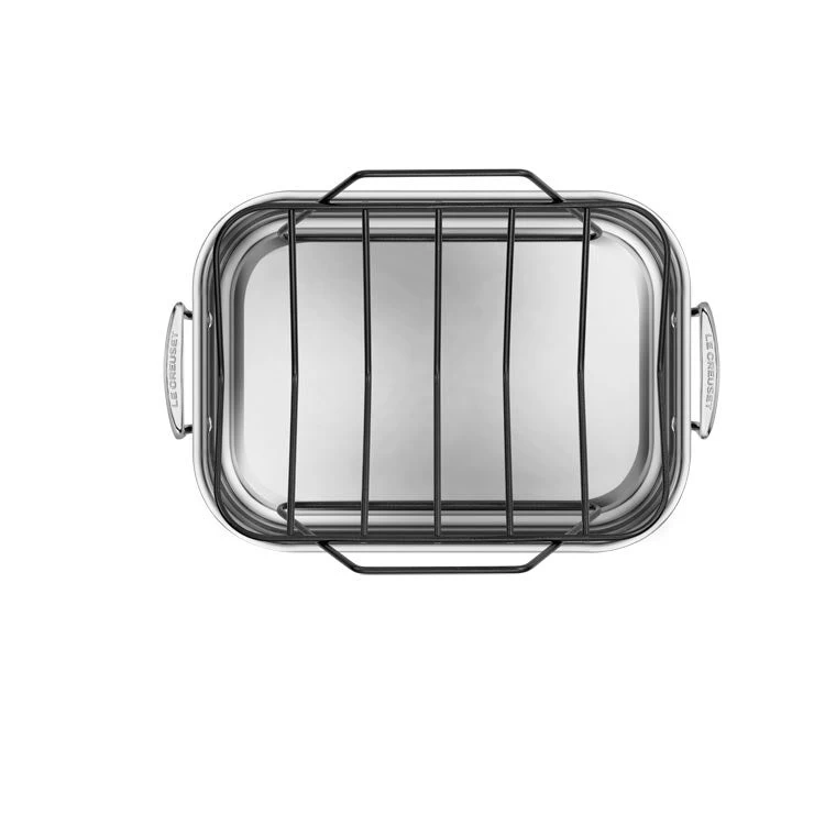 Le Creuset Small Stainless Steel Roasting Pan With Nonstick Rack - Image 5