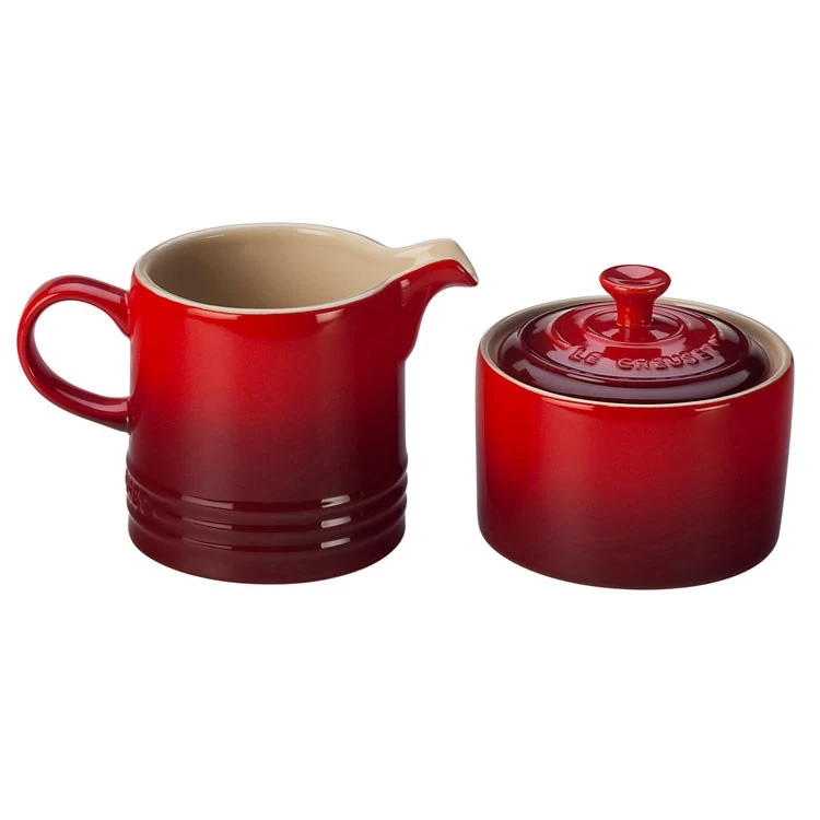 Le Creuset Stoneware Cream And Sugar Set - Cerise