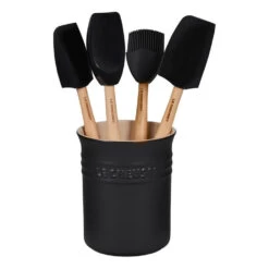 Le Creuset Craft Series Five-Piece Utensil Set With Crock - Licorice