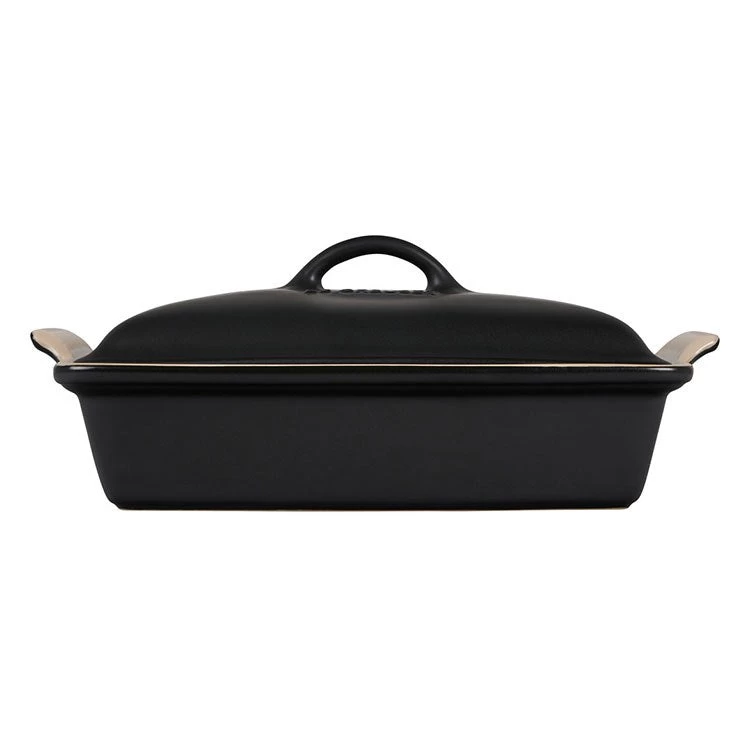 Le Creuset Heritage 4-Quart Stoneware Covered Rectangular Casserole - Licorice - Image 2