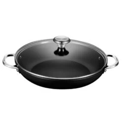 Le Creuset Toughened Nonstick PRO 4-Quart Shallow Casserole/Braiser With Glass Lid And Stainless Steel Knob