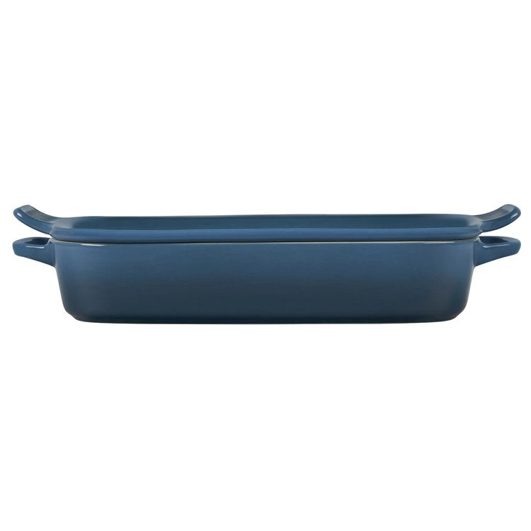 Le Creuset 2.75-Quart Stoneware Rectangular Dish With Platter Lid - Deep Teal - Image 2