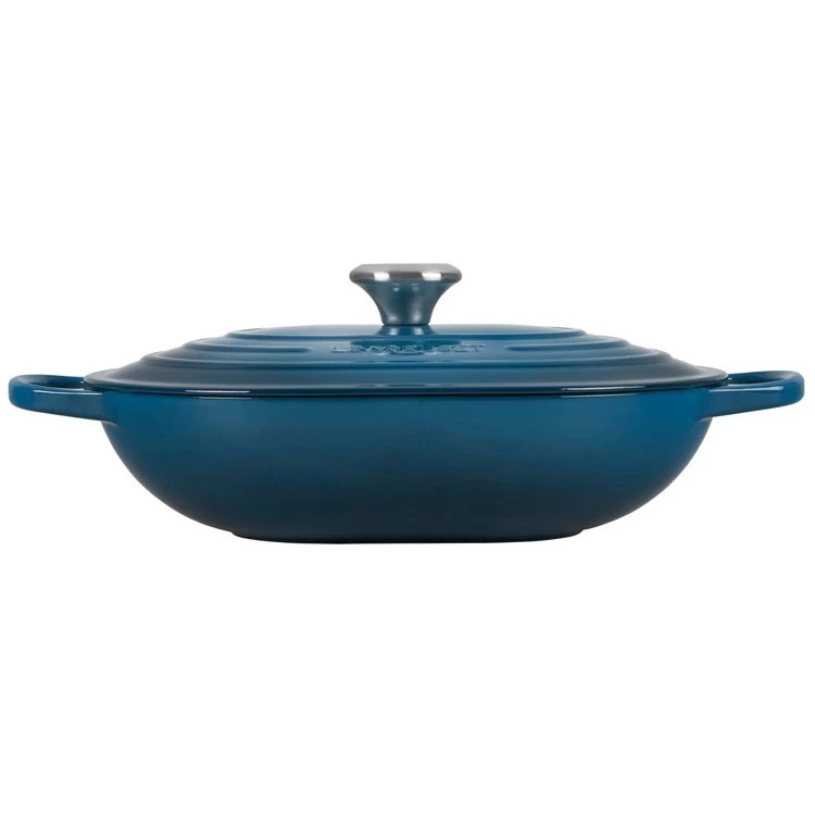 Le Creuset Signature 3.75-Quart Cast Iron Oval Casserole With Stainless Steel Knob - Deep Teal - Image 2