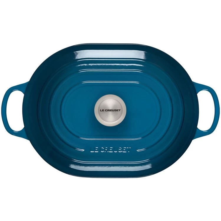 Le Creuset Signature 3.75-Quart Cast Iron Oval Casserole With Stainless Steel Knob - Deep Teal - Image 3