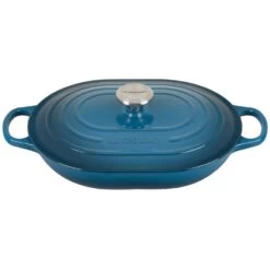 Le Creuset Signature 3.75-Quart Cast Iron Oval Casserole With Stainless Steel Knob - Deep Teal