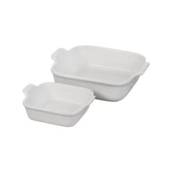 Le Creuset Heritage Stoneware Square Dishes Set Of 2 - White