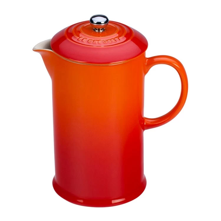 Le Creuset 34 Oz Stoneware French Press - Flame