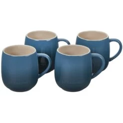 Le Creuset Heritage 13 Oz Stoneware Mugs Set Of 4 - Deep Teal