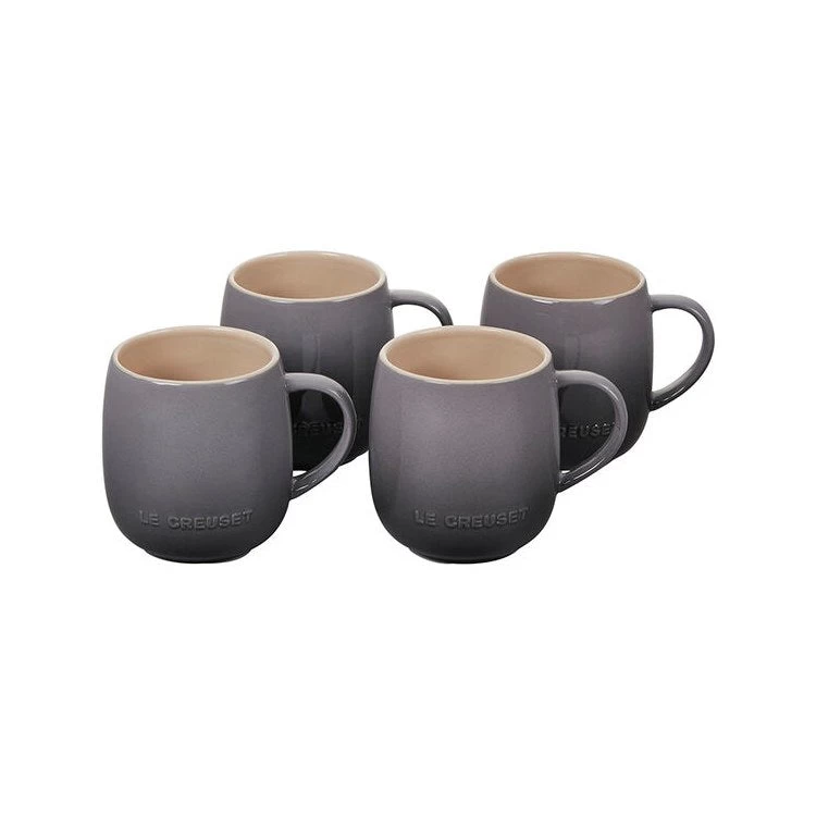 Le Creuset Heritage 13 Oz Stoneware Mugs Set Of 4 - Oyster