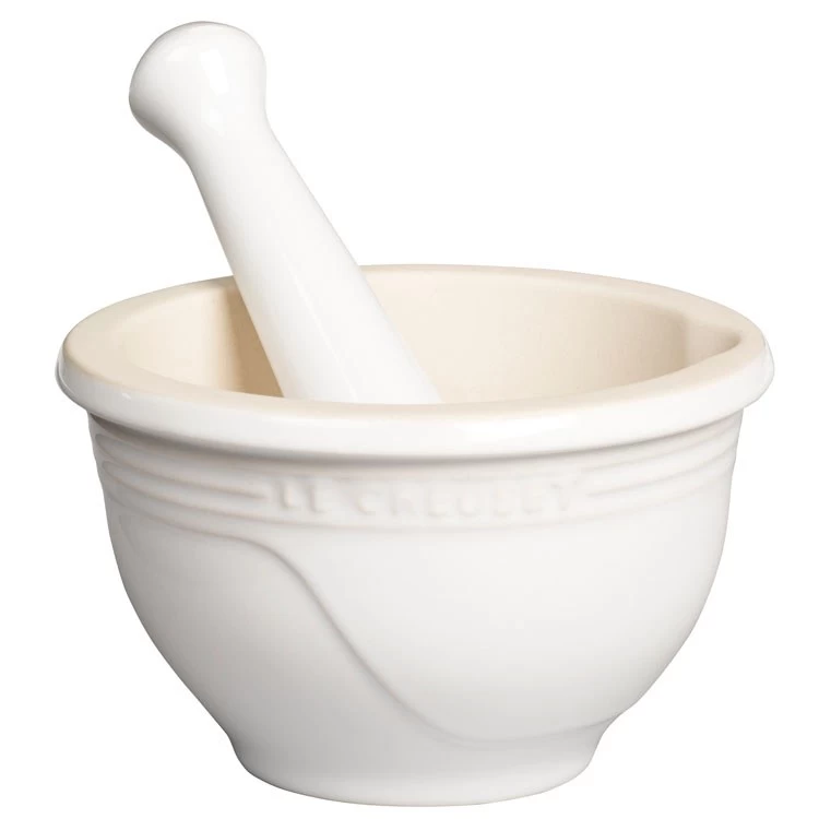 Le Creuset 10 Oz Stoneware Mortar And Pestle Set - White