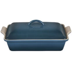 Le Creuset Heritage 4-Quart Stoneware Covered Rectangular Casserole - Deep Teal