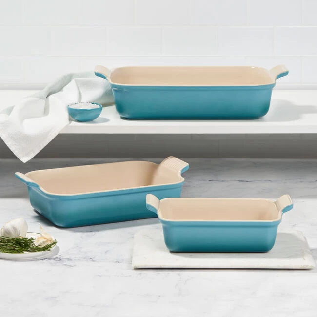 Le Creuset Heritage 3-Piece Rectangular Baking Dish Set - Image 2