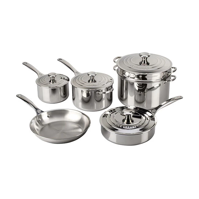 Le Creuset Signature Stainless Steel 10-Piece Cookware Set - Image 2