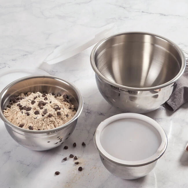 Le Creuset Stainless Steel Mixing Bowls With Lids, Set Of 3 - Image 2
