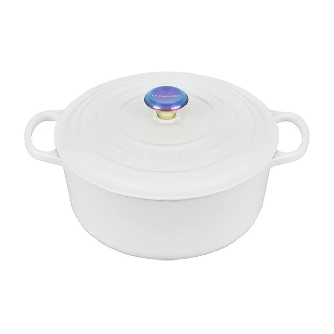 Le Creuset Round Dutch Oven With Iridescent Knob