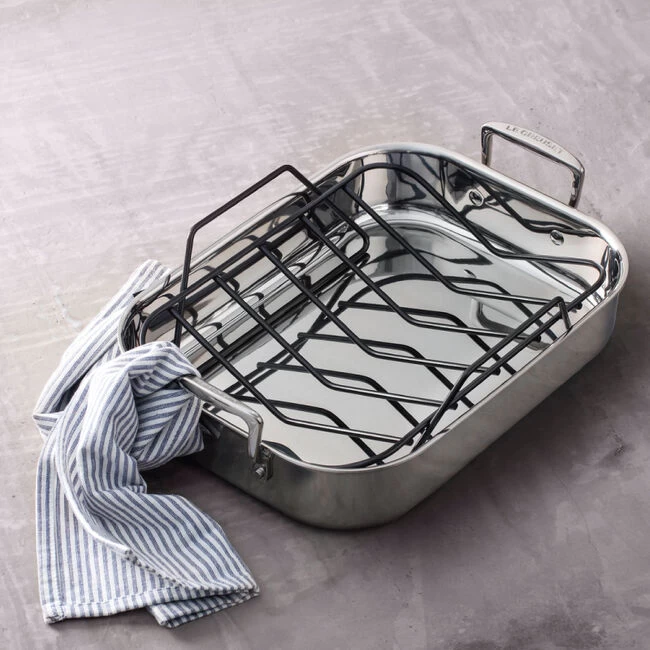 Le Creuset Stainless Steel Roasting Pan With Nonstick Rack - Image 2